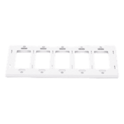 Placa de pared Claro de 5 espacios sin tornillos visibles, color blanco brillante, para atenuadores, apagadores y controles Pico Lutron