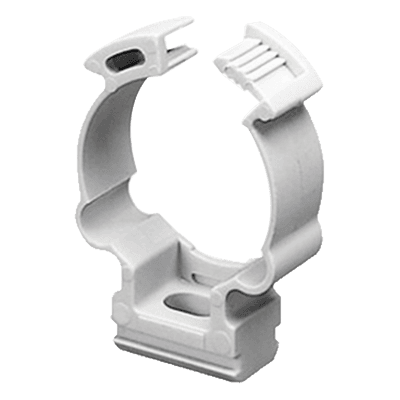 Soporte de collar (Abrazadera), PVC Auto-extinguible, cerrado para tubería de 50 mm
