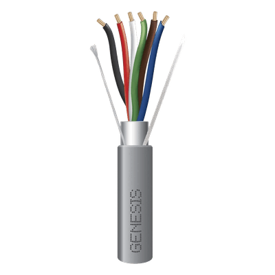 Bobina de 305 Metros (1000 Pies) de Cable / 6 x 22 AWG Blindado / Riser / Color Gris / Para Aplicaciones de Audio, Seguridad y Control