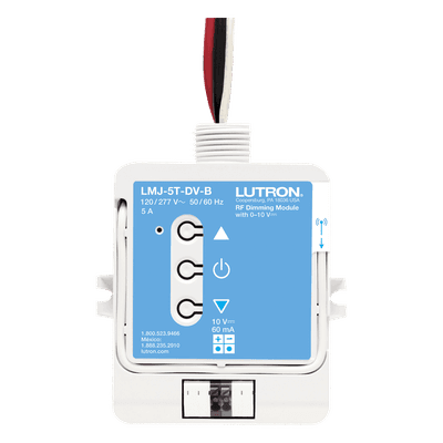 Módulo de atenuación RF con control 0-10 V para balastros fluorescentes y drivers LED, conmuta hasta 5 A a 120/277 V, para sistemas RadioRA 2 y HomeWorks QS