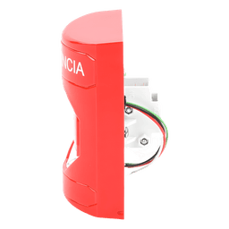 Botón de Emergencia / Acción Mantenida / Girar para Restablecer / LED Multicolor / Texto Español / ADA / Anti-Vandálico