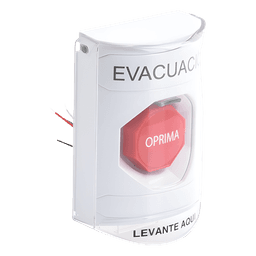 Botón de Evacuación / Tapa Protectora Policarbonato / Restablecimiento con Llave / Uso Interior y Exterior / Compatible UL, cUL y ADA