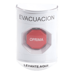 Botón de Evacuación / Tapa Protectora Policarbonato / Restablecimiento con Llave / Uso Interior y Exterior / Compatible UL, cUL y ADA