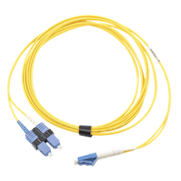 Jumper de Fibra Óptica Monomodo (OS2), XGLO, LC/UPC-SC/UPC Duplex, OFNR, Color Amarillo, 7 Metros (22.97 Pies)