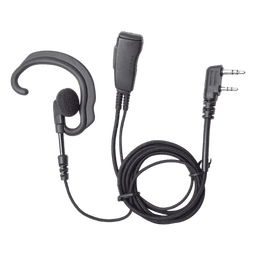 Micrófono-Audífono de Solapa / Cable Kevlar Trenzado Ultra Resistente / PTT Integrado / Auricular Tipo Gancho / Compatible Kenwood Serie G