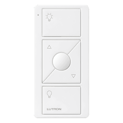 Control Pico inalámbrico de 3 botones con subir y bajar para iluminación, batería de 10 años, compatible con Caseta Wireless, RadioRA 2, Vive y GRAFIK Eye QS, color blanco