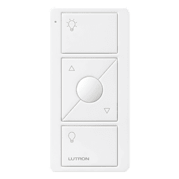 Control Pico inalámbrico de 3 botones con subir y bajar para iluminación, batería de 10 años, compatible con Caseta Wireless, RadioRA 2, Vive y GRAFIK Eye QS, color blanco