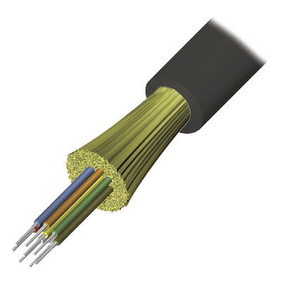 Cable de Fibra Óptica de 6 Hilos, Interior/Exterior, Tight Buffer, No Conductiva (Dieléctrica), LS0H, Multimodo OM3 50/125 Optimizada, 1 Metro (3.28 Pies)
