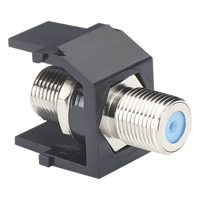 Módulo Acoplador Coaxial Tipo F, Keystone, de 75 Ohms, 3.0 GHz, Color Negro