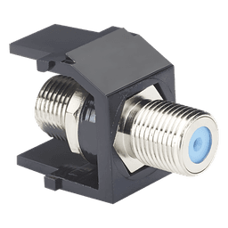Módulo Acoplador Coaxial Tipo F, Keystone, de 75 Ohms, 3.0 GHz, Color Negro
