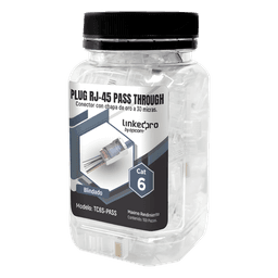Plugs Pass Through / Cat6 Blindado / Chapado Oro 30μm / 100 Piezas / TIA-568B.2