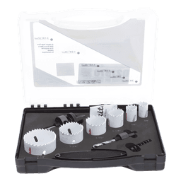 Kit de Broca Sierra / 6 Piezas Bi-Metal / Diámetro Máximo 2-1/4 in / Dientes Paso Variable / 2 Adaptadores / Resorte de Expulsión