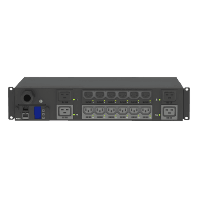 PDU Monitoreable y Switchable / 16 Salidas C13/C19 / Entrada NEMA L6-30P / 208 Vca / 30 A / 2U Horizontal 19 in / Cable 3 m (9.8 ft)