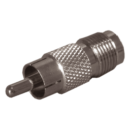 Adaptador de Interfaz / TNC Hembra a RCA Macho / 50 Ohm / Bronce Niquelado / Contacto Oro / Teflón / Audio-Video