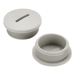 Tapón roscado de 1/2" para caja cuadrada a prueba de intemperie.
