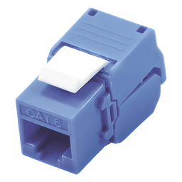 Módulo Jack Keystone Cat6 (Toolless), con Terminación en Ángulo 180 Grados Color Azul, Compatible con Faceplate y Patchpanel Linkedpro