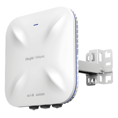 Punto de Acceso Mesh Wi-Fi 6 Industrial para Exterior Omnidireccional 5.95Gbps, MU-MIMO 4x4, 360°, Filtros Anti Interferencia y Auto Optimización con IA, puerto eth 2.5G y SFP