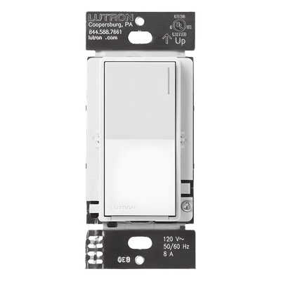 Apagador auxiliar Sunnata de pared para control de 3 vías o escalera, 120 V, compañero cableado del apagador principal del sistema RadioRA 3, color blanco brillante (White)
