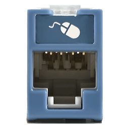 Jack UltraMAX Cat6, UTP, Montaje Híbrido en Placa de Pared (Plano y Angulado), Color Azul, Punch Down