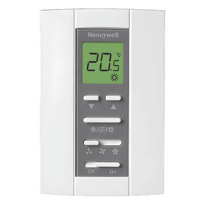 Termostato digital / Serie T6811 / Fan Coil 2 tuberías / 110 VCA / Ventilador 3 velocidades / Válvula On-Off / LCD