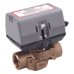 Válvula motorizada de 2 vías con actuador integrado, conexión BSPT de 3/4 pulgada, control on/off, 100-130 VCA