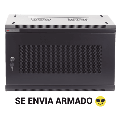 Gabinete de Pared / 9UR / 19in / Cristal Templado / 450mm Profundidad / 60kg Carga / 1.65 x 1.97 x 1.48 pies