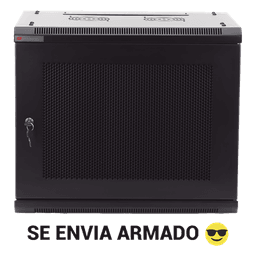 Gabinete de Pared 19in / 9UR / 450mm (17.7in) Profundidad / Puerta Perforada / 60kg Carga