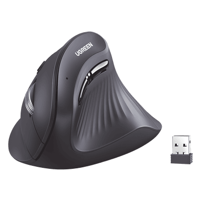 Mouse Inalámbrico en Angulo Vertical | 2.4G & Bluetooth | Conecta 3 dispositivos Simultáneamente | 4 Niveles de DPI |  Clic Silencioso | 5 botones Silenciosos | Soporta Win, Mac, Linux & Chrome.