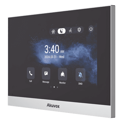 Monitor ANDROID / Soporta APP Android / Pantalla Touch Screen LCD 7" / WiFi / Punto WIFI / Bluetooth / PoE / SIP / 8 Entradas de Alarma / 1 Salida de Relé / Comunicación con App de Familiares / Administración 100 % en la Nube