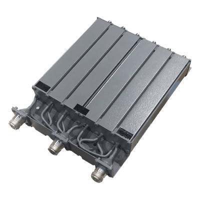 Duplexer SYSCOM en UHF, 6 Cav. 403-430 MHz, 50 Watt, 5 MHz Sep. Rechazo de Banda, N Hembras.