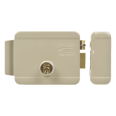 Cerradura Eléctrica / Doble Cerrojo / 12 VCC/VCA / Activación por Pulso 2 s / Exterior Derecha / 129 x 103 x 38 mm