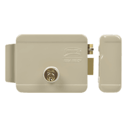 Cerradura Eléctrica / Doble Cerrojo / 12 VCC/VCA / Activación por Pulso 2 s / Exterior Derecha / 129 x 103 x 38 mm