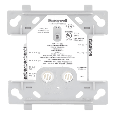 Módulo Monitor Direccionable / Contacto Simple / Clase A/B / LED de Estado / Caja 4 Pulg (10.16 cm)