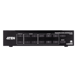 Switch HDMI de Presentación 4x2 True 4K / Multi View / 4 HDMI Entradas / 2 HDMI Salidas / Escalador 4K Integrado / Control RS-232, IR, Telnet, Web GUI / Montaje en Rack / Modo de Espera para Ahorro de Energía