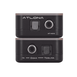 Convertidor de audio digital coaxial y Toslink AT-AD2 de Atlona con conversión bidireccional