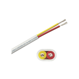 Rollo de cable plano grado marino calibre 16,  de 2 conductores (rojo y amarillo) de 250 pies (76.2 m).