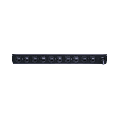 PDU Básico Para Distribución de Energía, Con 10 Tomas NEMA 5-15R Traseras, 1UR, 15 Amp, 120 Vca