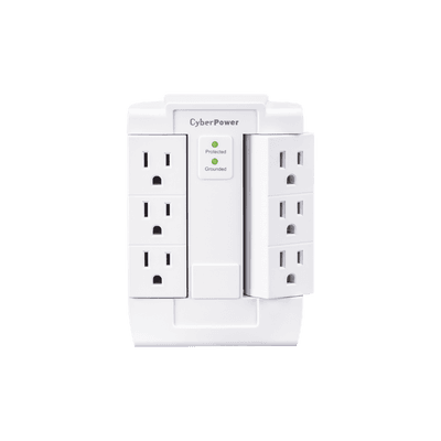 Multicontacto Con Supresor de Picos de Tecnología MOV y Filtro de Ruido EMI/RFI de 6 Tomas NEMA 5-15R de 900 Joules