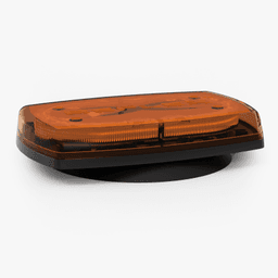 Mini torreta de 24 LED 10" Ámbar, Lente Ámbar , Imán y Encendedor de Vehículo