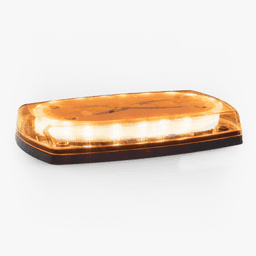 Mini torreta de 48 LED 10" Ámbar/Claro, Lente Transparente, Cableado