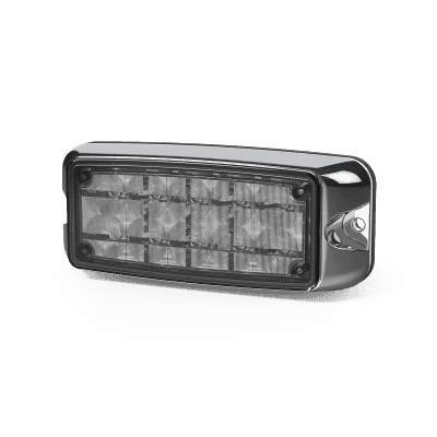 Luz de Advertencia de 5X2" 10 LED, Rojo/Azul, Bisel Cromado, Lente Transparente