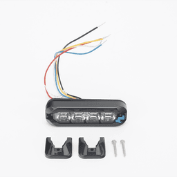 Luz Auxiliar Flexible 8 LED, Rojo / Azul, Bisel Negro, Lente Transparente