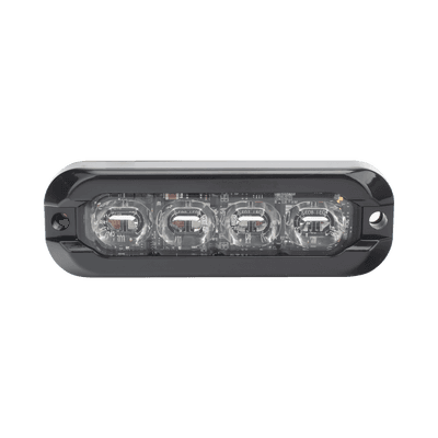 Luz Auxiliar Flexible 8 LED, Rojo / Azul, Bisel Negro, Lente Transparente