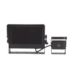 Cámara de Reversa con Monitor / Detección IA de Peatones y Vehículos / HD 720p / IR 18 LED / Expandible a 2 Cámaras / Monitor Táctil