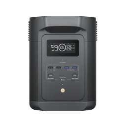 Estación de Energía Portátil de 980Wh Litio LFP / 10 Puertos AC 500 W (Max. 1000W) / 2 USB-C 100W / Cargador de Coche 10A a 12.6V / Conectividad WiFi y Bluetooth (App) / Carga Solar 500W Max.