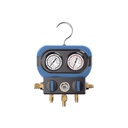 Manifold de 2 Válvulas AMAA para Refrigeración / Compatible con R22, R32/R410A, R404A, R407C / Escala de Manómetro Multigas / Interfaz 5/16" SAE / Rango de Vacío -30 inHg / Presión Máxima 500 psi / Resistente