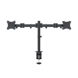 Montaje de Escritorio articulado para 2 monitores de 13 a 27" /  Soporta hasta 10 kg / Vesa 75 x 75 / 100 x 100 / Acero / Giro: 360°