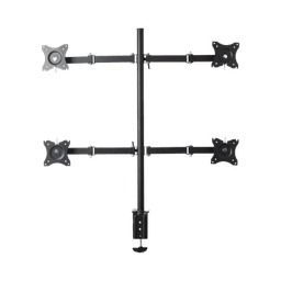 Montaje de Escritorio articulado para 4 monitores de 13 a 27" /  Soporta hasta 15 kg / Vesa 75 x 75 / 100 x 100 / Acero 