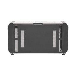 Consola Profesional para Monitoreo o Computo | Ranura para Base de Monitores | Microperforaciones | Luces LED Decorativas | Tomacorriente HTCM1U10C | Tapas Organizadoras de Cables | Niveladores | Rack para Montaje de Equipos | Ranura Pasaca