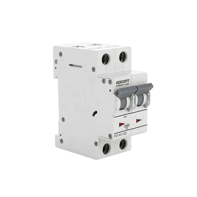 Protección Térmica/ Interruptor 2P, 32A,  Corriente Alterna  400 V CA para Aplicación Fotovoltaica Montaje Riel DIN